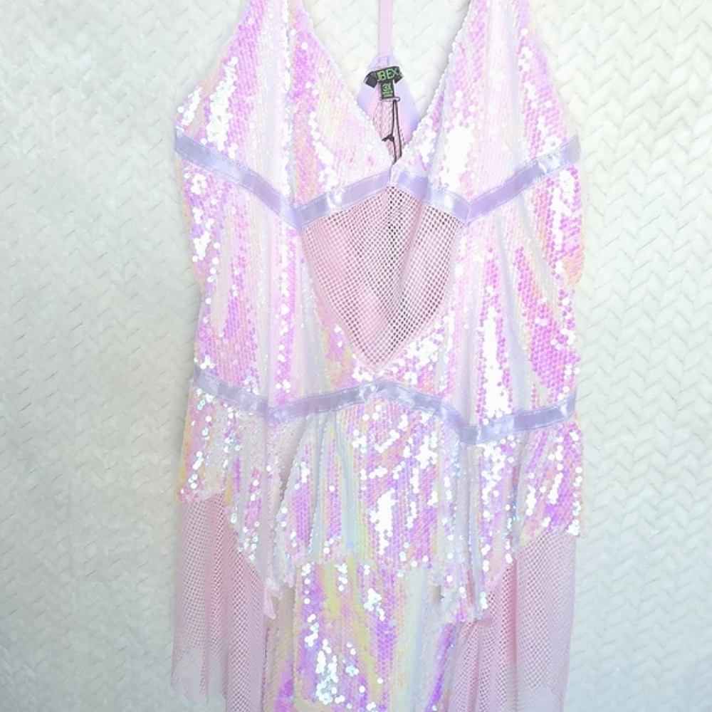DOLLS KILL - ClubEx Iridescent Pink Sequin Dress